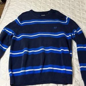 Men’s Blue Striped Crewneck Sweater